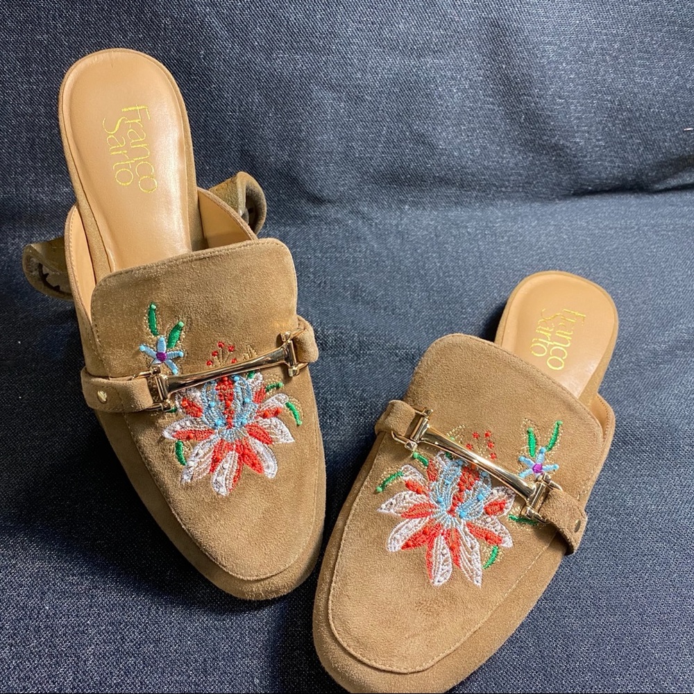 Franco Sarto Devra Flora Suede Mules